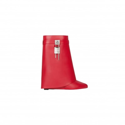 GIVENCHY RED SHARK LOCK BOOTS 